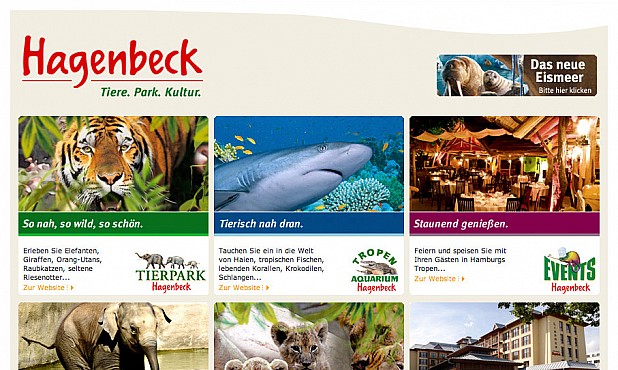Hagenbecks Tierpark Homepage Screenshot 1